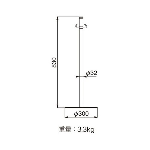 フロアパーティションポールスタッキングクローム