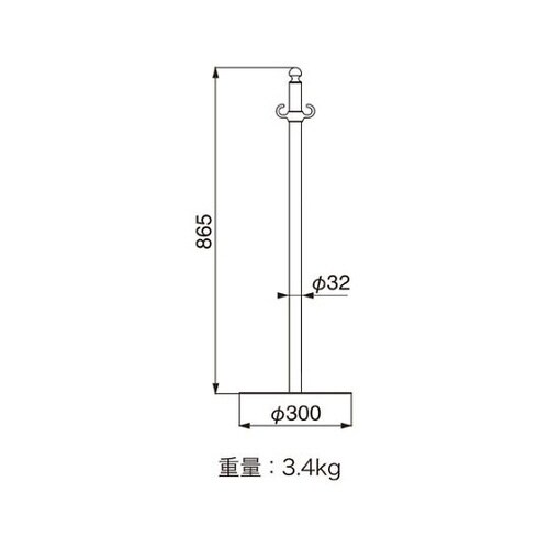 フロアパーティションポールスタッキングクローム
