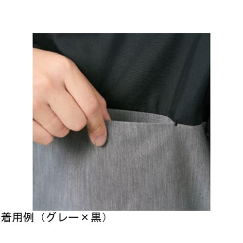 和風シャツ白xグレー