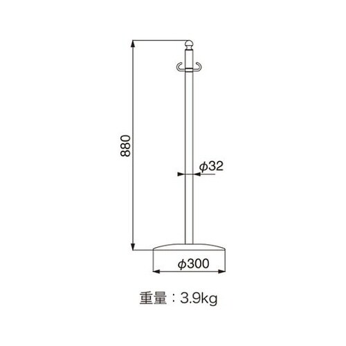 フロアパーティションポール金/鏡面 FPP1205