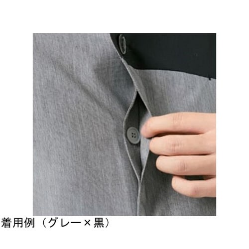 和風シャツ グレーx黒 S APK553−11 S