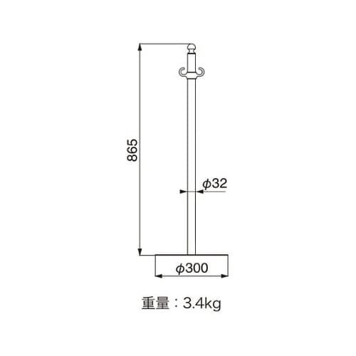 フロアパーティションポールスタッキングクローム