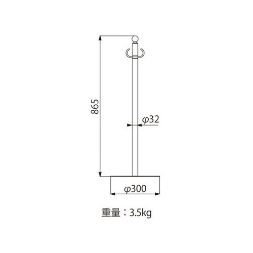 フロアパーティションポールクローム/鏡面