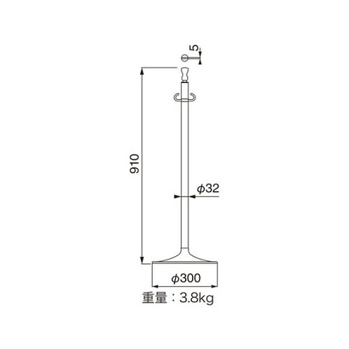 サインポールクローム/鏡面 FPP1092