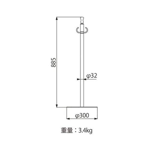 フロアパーティションポールスタッキングクローム