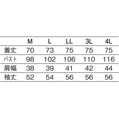 調理衣(長袖) 白 4L 660−36 4L