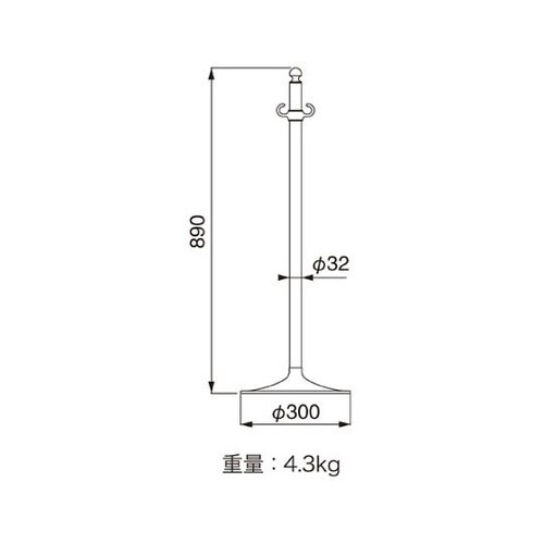 フロアパーティションポールクローム/鏡面