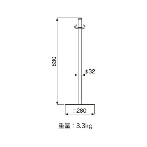 フロアパーティションポールクローム/鏡面