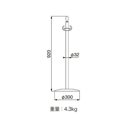 フロアパーティションポールクローム/鏡面