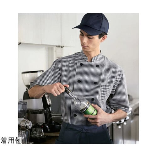 コックシャツ 黒 LL 639−25 LL