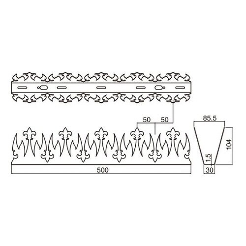リリー忍び返しW形電解研磨 FG11W