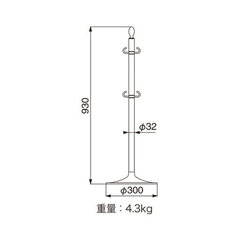 フロアパーティションポール金/鏡面 FPP1011