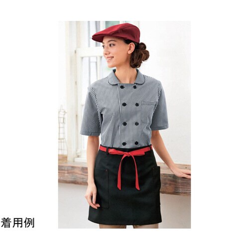 レディスコックシャツ 黒 S 637−25 S