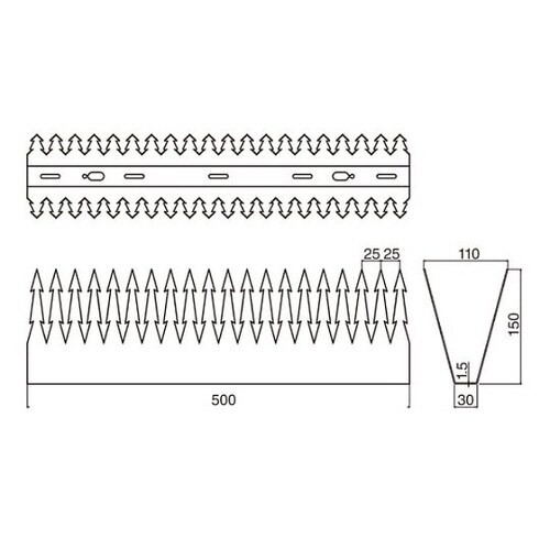 アロー忍び返しW形電解研磨 FG4W