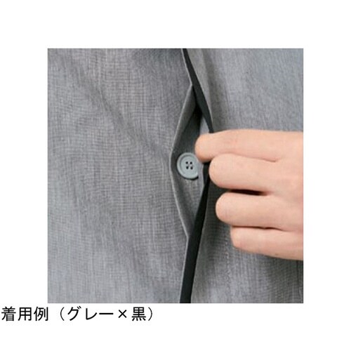 和風シャツ白xグレー