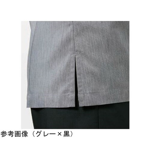 和風シャツ白xグレー