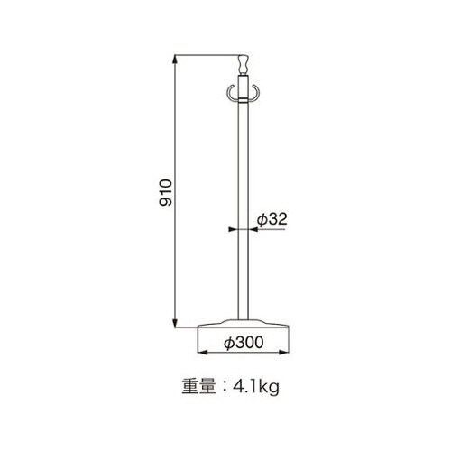 フロアパーティションポール金/鏡面 FPP1302