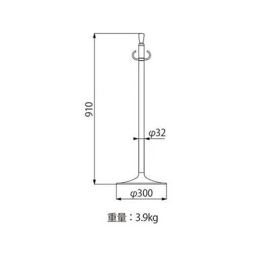 フロアパーティションポール白木ウッド/鏡面