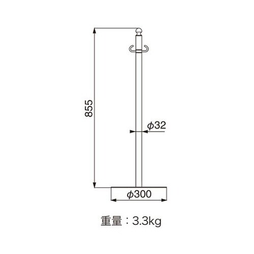 フロアパーティションポールスタッキングクローム