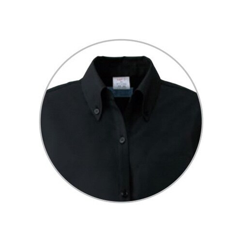 レディスシャツ長袖 ブラック L 620−05 L