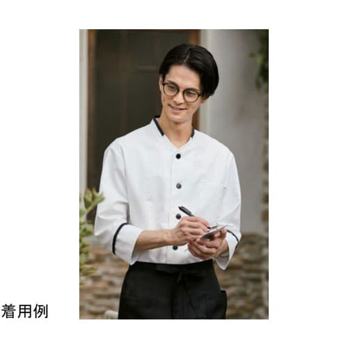 コックシャツ 黒 M 646−15 M