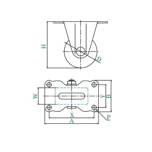HR型キャスター固定車プレート式
