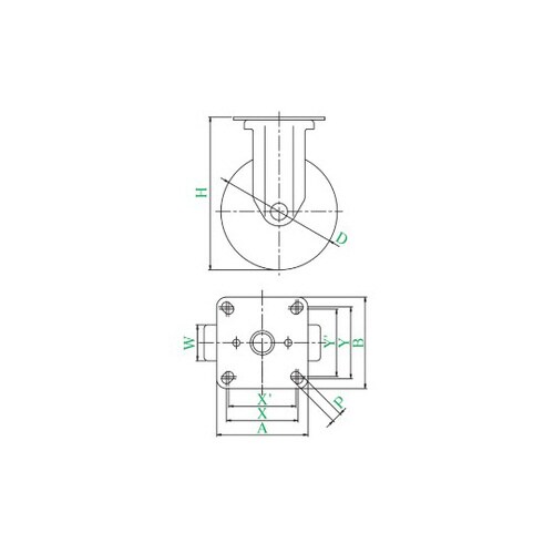 K2型キャスター固定車プレート式