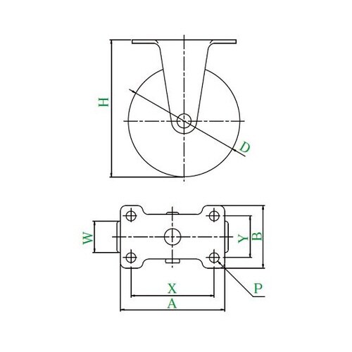 ER型キャスター 固定車プレート式 ER−50RE