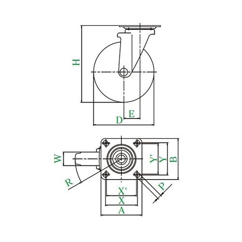 RJ2型キャスター自在車プレート式