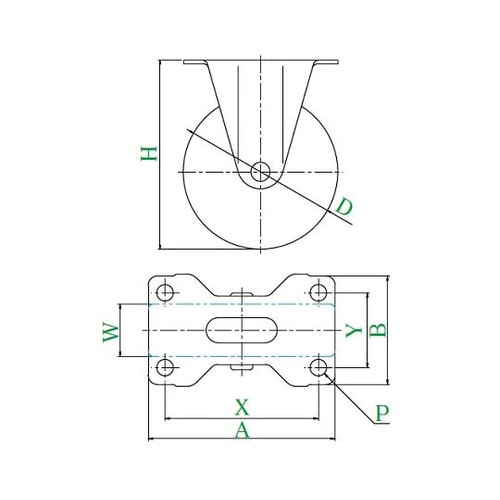 SR型キャスター 固定車プレート式 SR−50EL