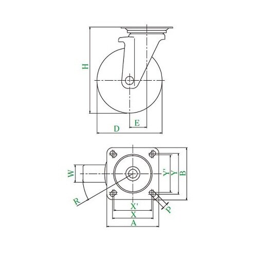 PMS型キャスター自在車プレート式