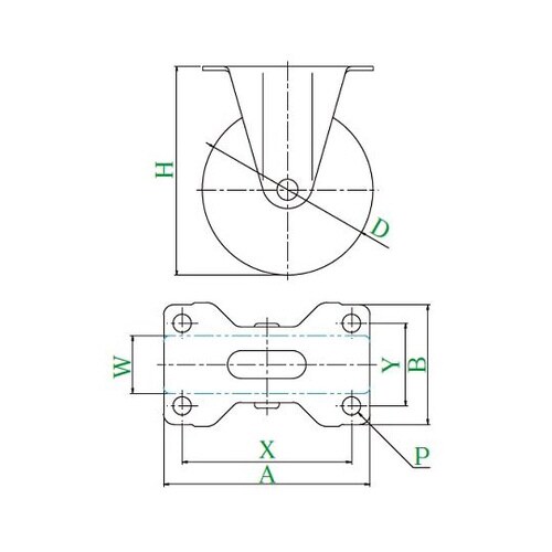 SR型キャスター固定車プレート式