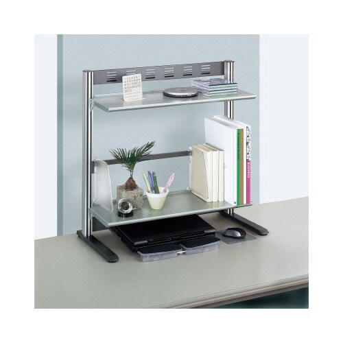 リスペースFデスクシェルフ 2段幅600シルバー