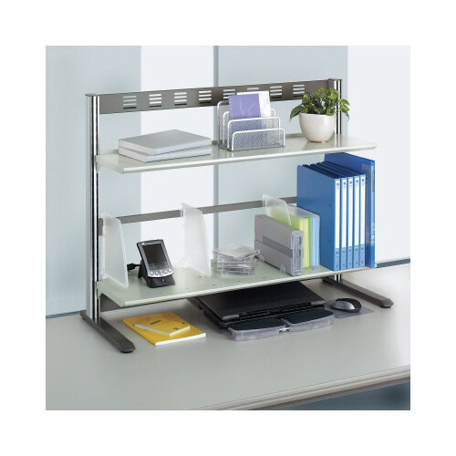 リスペースFデスクシェルフ 2段幅800Lグレー