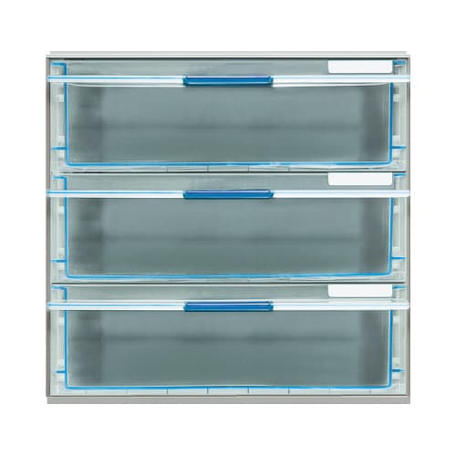 レターケースUNIFEEL 透明引き出し深型3段