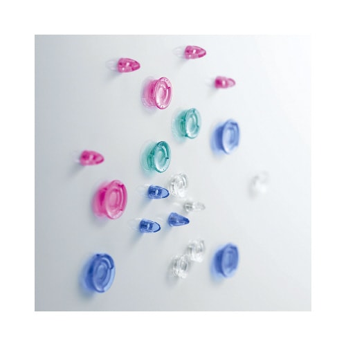 超強力マグネットネオマグピンタイプ透明ブルー8個