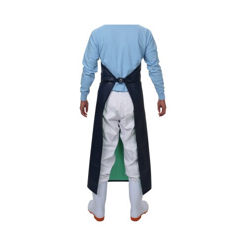 ワンタッチ前掛け 胸付 ネイビー