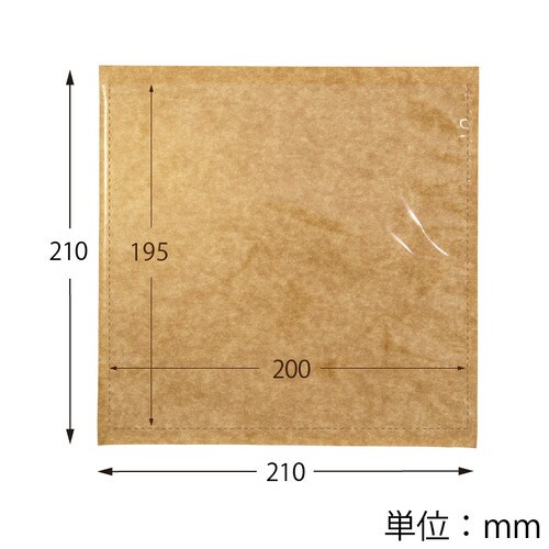 窓付フラットバッグ 210×210 未晒×10