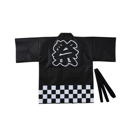 カラー不織布ハッピ祭(L) 黒