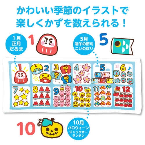 かぞえるタオル きせつのすうじ