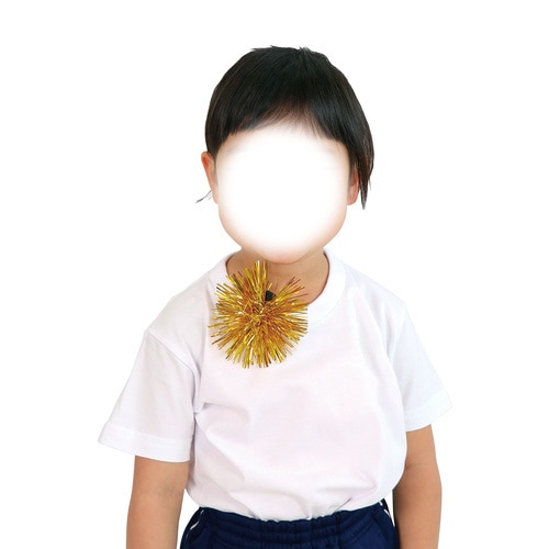 キラキラポンポンヘアクリップ ゴールド