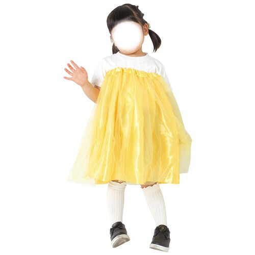 サテンフリフリスカート 黄