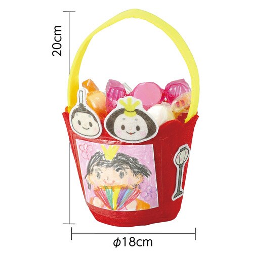 バケツ型フェルトひな小物入れ