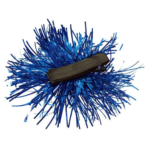 キラキラポンポンヘアクリップ ブルー