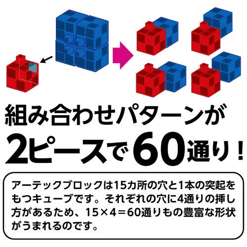 Artecブロック ミニ四角 20P 青