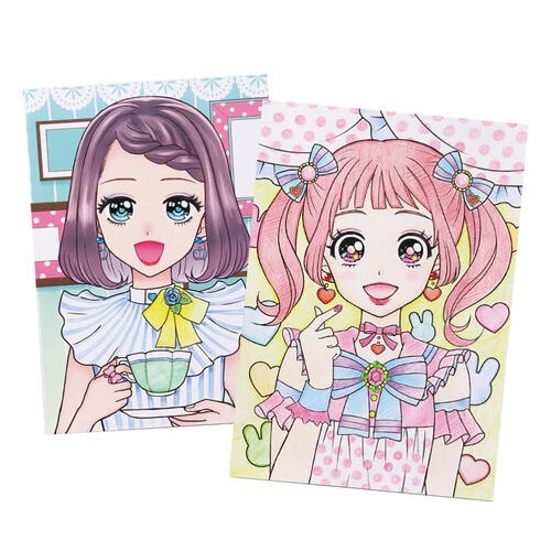 宝石シール付き!メイクセットぬりえ