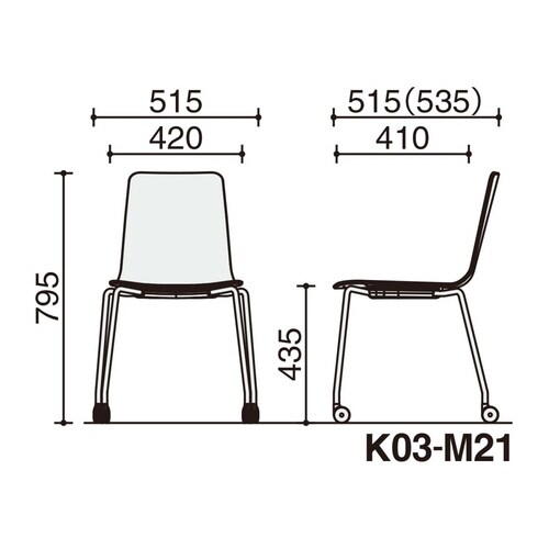 ミケット キャスター脚 背座合板 座パッド無