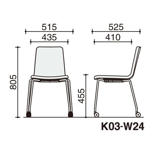 チェア ミケット キャスター脚 背座張りぐるみ