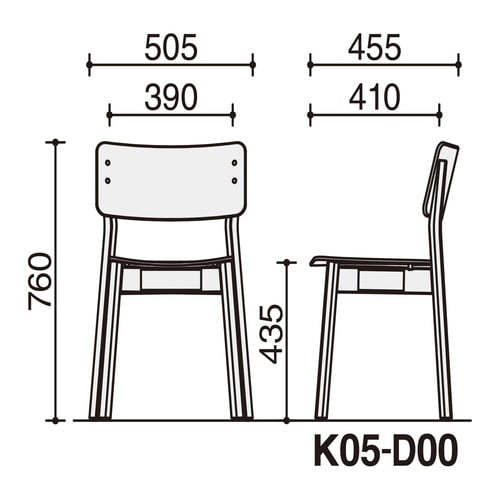 チェア プロッカ 木脚 背座樹脂
