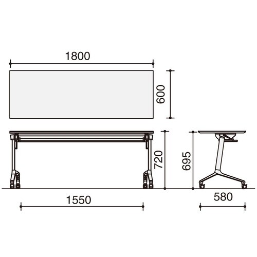 フラップ天板コンフェスト シンプル 幕板棚なし